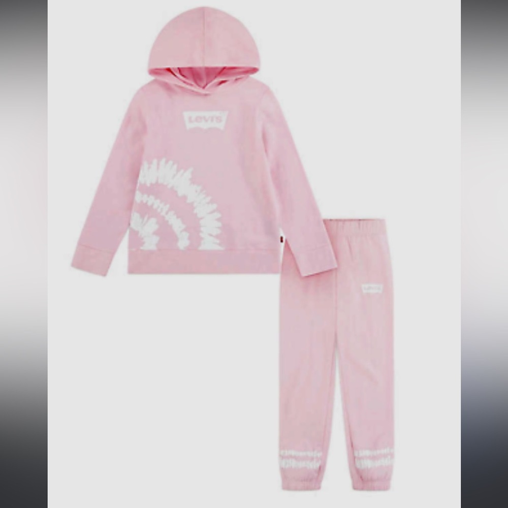🆕New $70.00 LEVI'S Girls 2-piece Fleece Jogger Set Super Comfy -  Size: 10/12